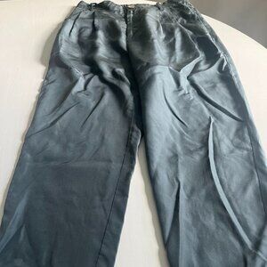 Vince 100% silk pants size 2 with button and elastic back grey/blue color